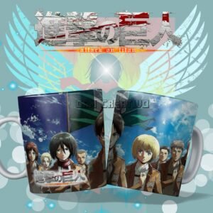 Taza Blanca 11 oz - Attack on Titan
