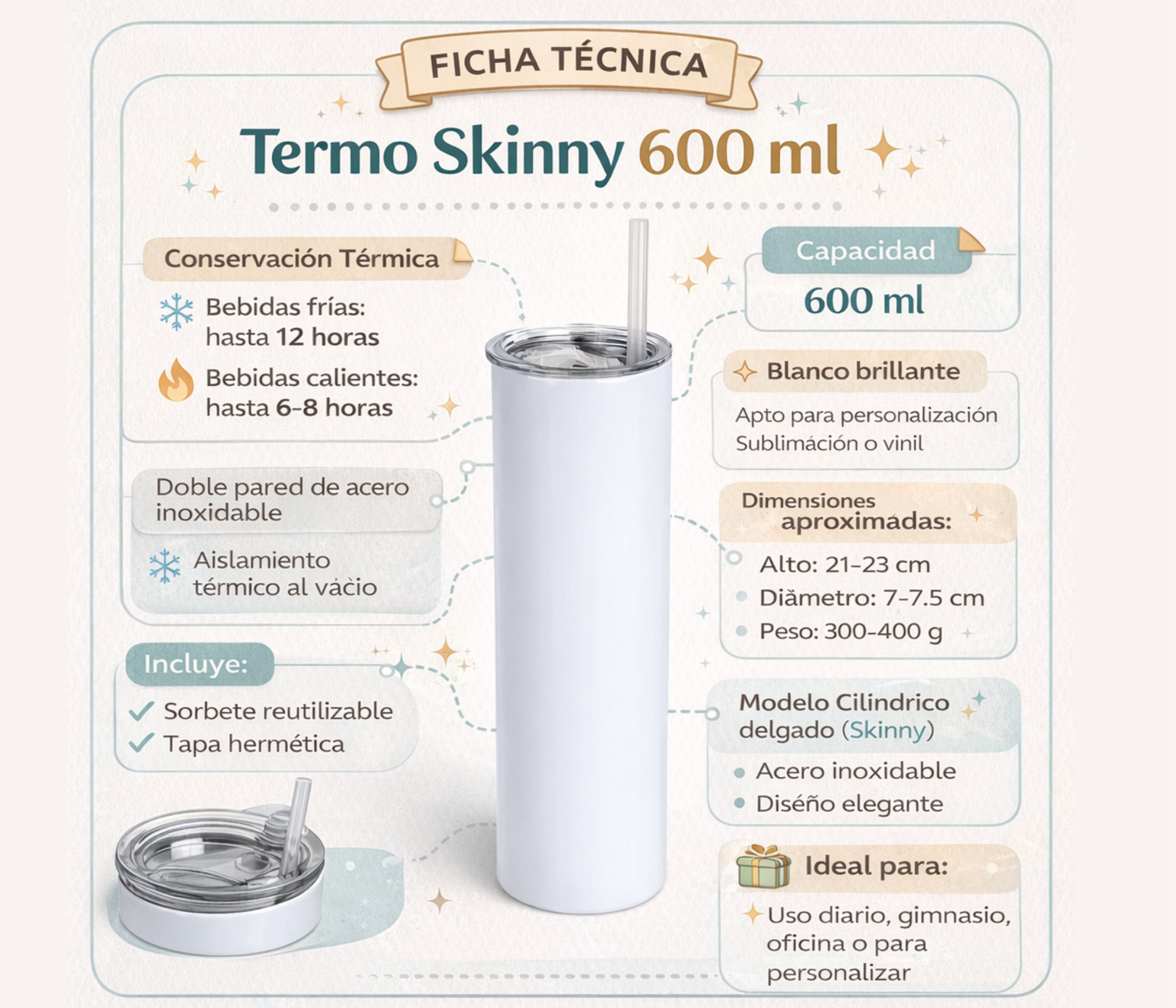 Termo Skinny Huntrix 600 ml - Imagen 3